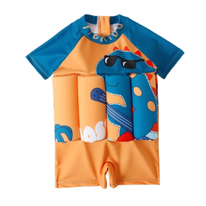 Piankowy Strój Kąpielowy Dziecięcy Jednoczęściowy + Kamizelka