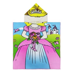 Poncho Ręcznik Z kapturkiem Dla Dzieci Basen Lato 