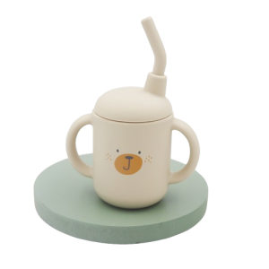 Kubek Niekapek Silikonowy Słomka Kolorowe Wzory