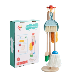 Drewniany Zestaw do Sprzątania dla dzieci Edukacyjna Zabawa