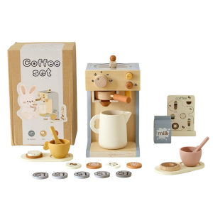 Drewniany Zestaw Ekspres do Kawy Kawiarnia dla Dzieci