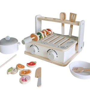 Drewniany Grill dla Dzieci  Zestaw do Zabawy w Kuchnię