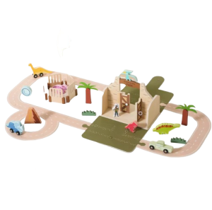 Walizkowy Park Jurajski Drewniany Zabawka Edukacyjna Montessori Dla Dziecka