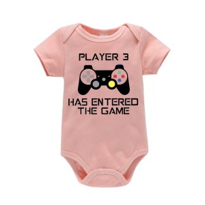 Body Dziecięce Krótki Rękaw Różowe Nadruk Player 3 Pad Bawełna