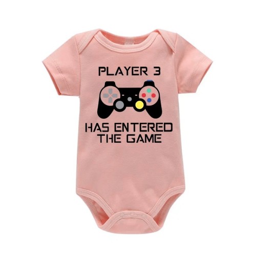 Body Dziecięce Krótki Rękaw Różowe Nadruk Player 3 Pad Bawełna