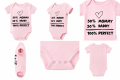 Body Niemowlęce Różowe z Nadrukiem 50% Mommy 50% Daddy Krótki Rękaw dla Dziewczynki