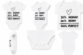 Body Niemowlęce Białe z Nadrukiem 50% Mommy 50% Daddy Krótki Rękaw