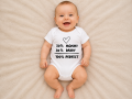Body Niemowlęce Białe z Nadrukiem 50% Mommy 50% Daddy Krótki Rękaw