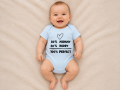 Body Niemowlęce Błękitne z Nadrukiem 50% Mommy 50% Daddy Krótki Rękaw