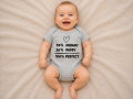 Body Niemowlęce Szare z Nadrukiem 50% Mommy 50% Daddy Krótki Rękaw
