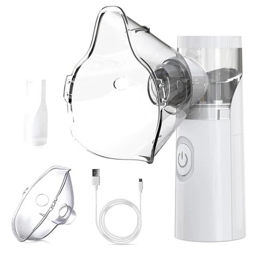 Inhalator siateczkowy nebulizator przenośny dla dzieci i dorosłych – Cichy ultradźwiękowy aparat Mesh USB na baterie do inhalacji dróg oddechowych