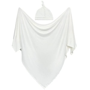 Otulacz 100% bawełna dla noworodka z czapeczką komplet