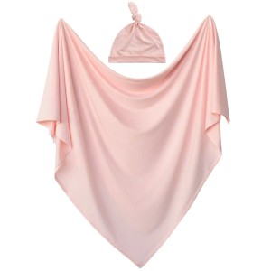 Otulacz 100% bawełna dla noworodka z czapeczką komplet