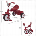 Trójkołowy rowerek Retro dla dziecka 1-5 roku życia czerwony